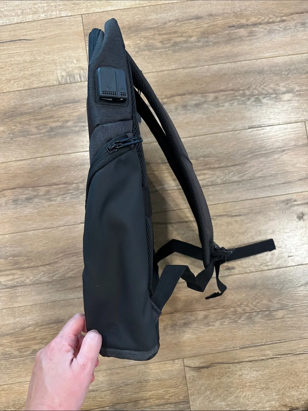 Black Men's Travel Backpack with UAE Emblem